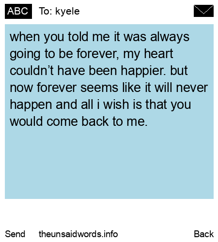 unsent message to kyele