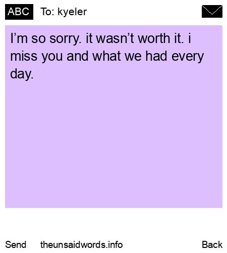 unsent message to kyeler 