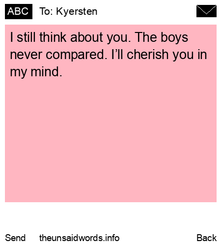 unsent message to Kyersten