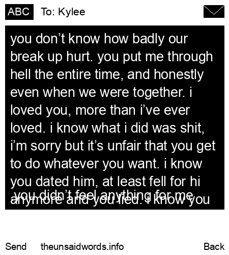 unsent message to Kylee