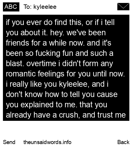 unsent message to kyleelee