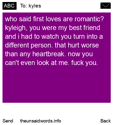 unsent message to kyles