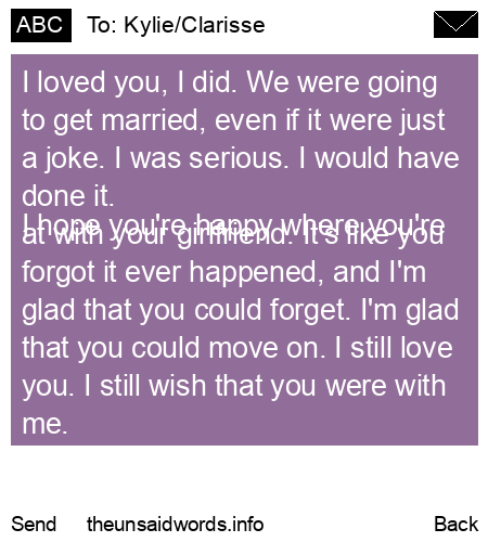 unsent message to Kylie/Clarisse