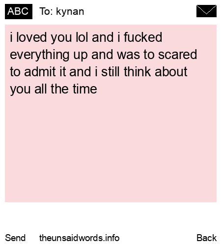 unsent message to kynan