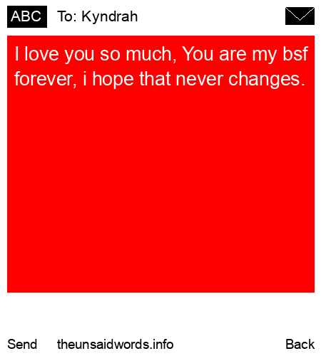 unsent message to Kyndrah