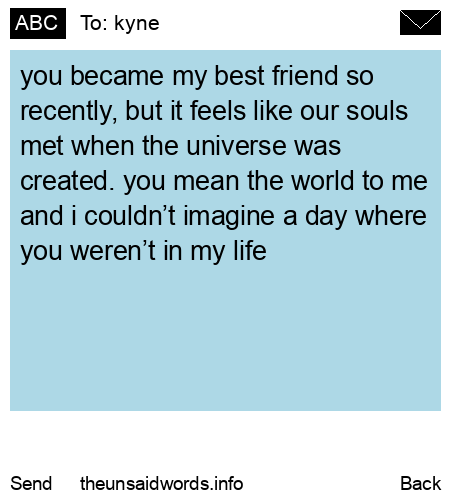 unsent message to kyne