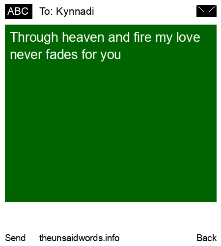 unsent message to Kynnadi
