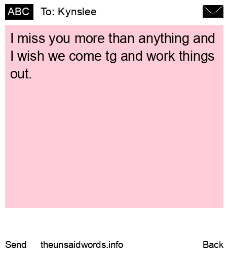 unsent message to Kynslee 