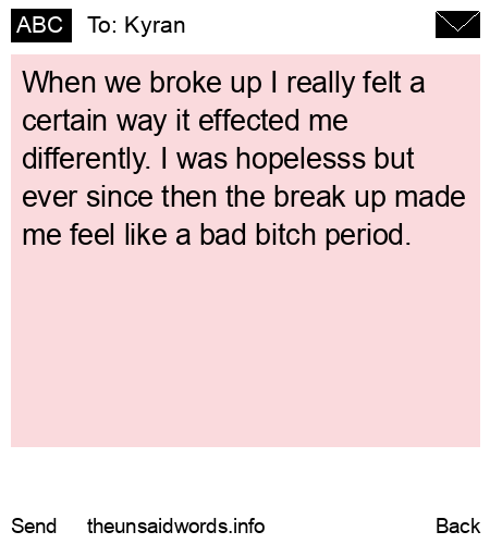 unsent message to Kyran