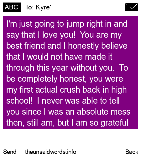 unsent message to Kyre'
