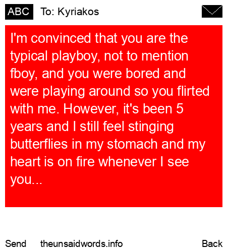 unsent message to Kyriakos