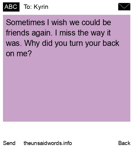 unsent message to Kyrin