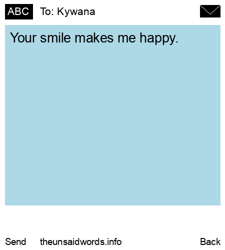 unsent message to Kywana
