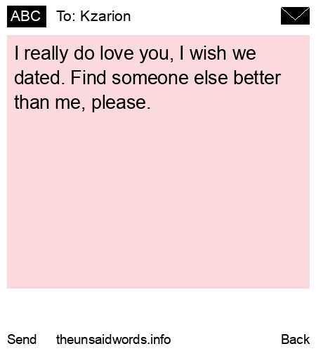 unsent message to Kzarion