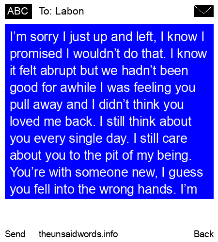 unsent message to Labon