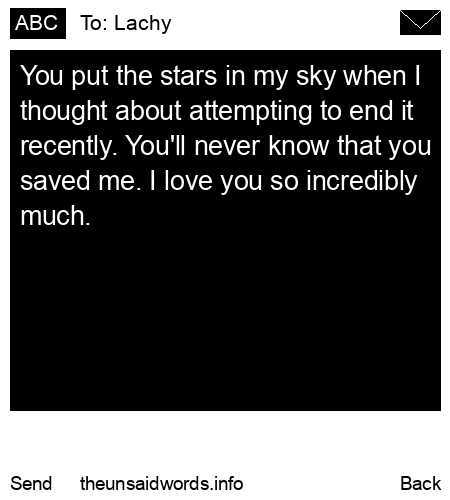 unsent message to Lachy
