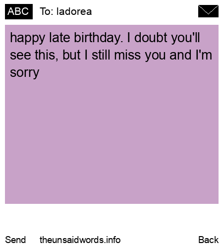 unsent message to ladorea
