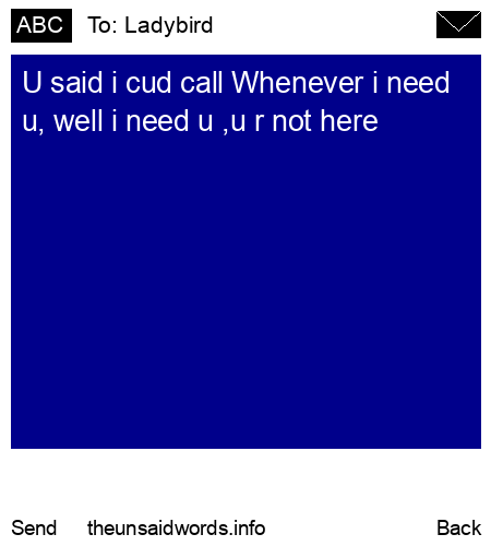unsent message to Ladybird 