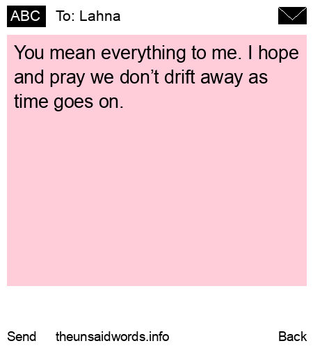 unsent message to Lahna