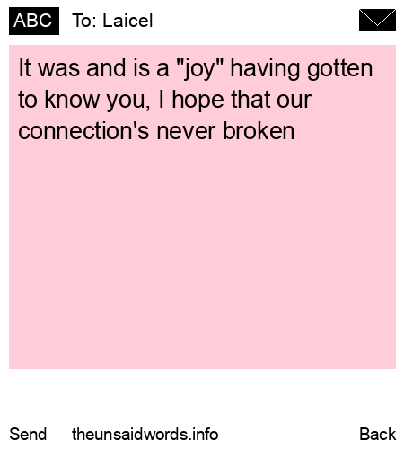 unsent message to Laicel