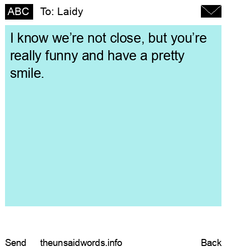 unsent message to Laidy