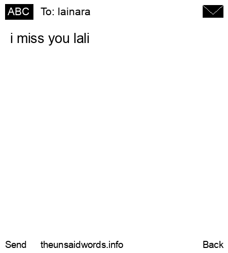 unsent message to lainara