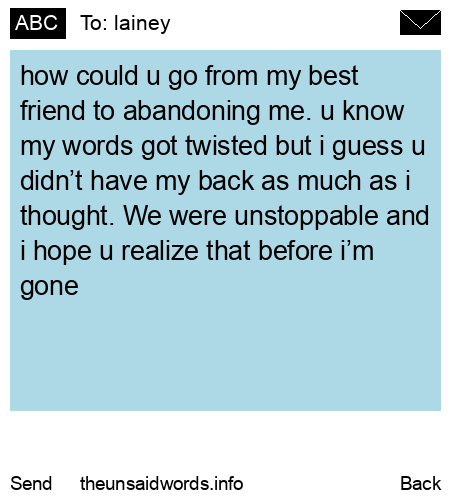 unsent message to lainey