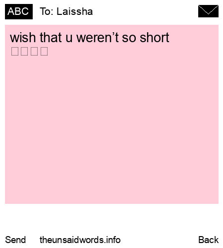 unsent message to Laissha