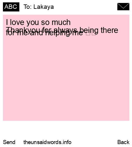 unsent message to Lakaya