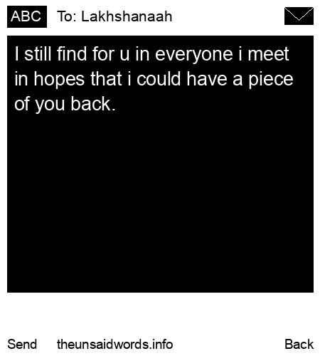 unsent message to Lakhshanaah 
