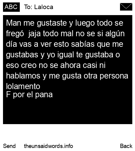 unsent message to Laloca