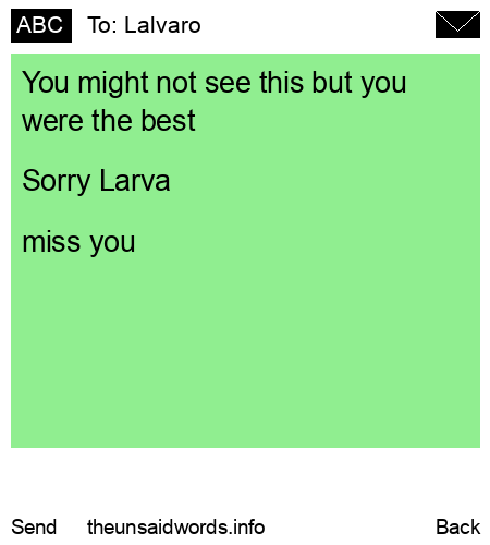 unsent message to Lalvaro