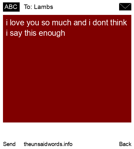 unsent message to Lambs