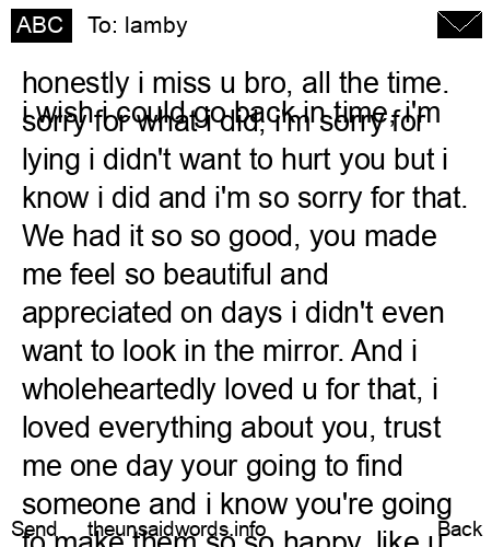 unsent message to lamby