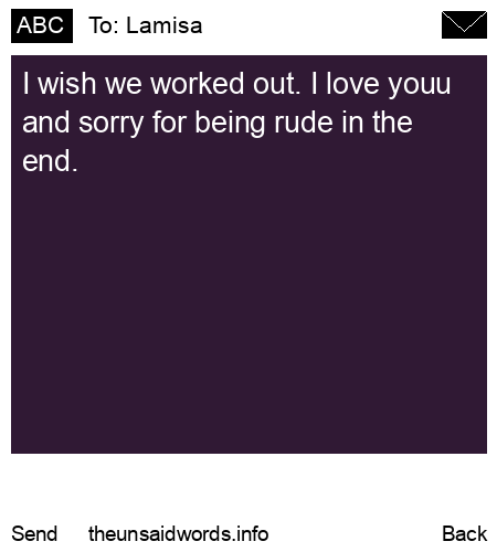 unsent message to Lamisa