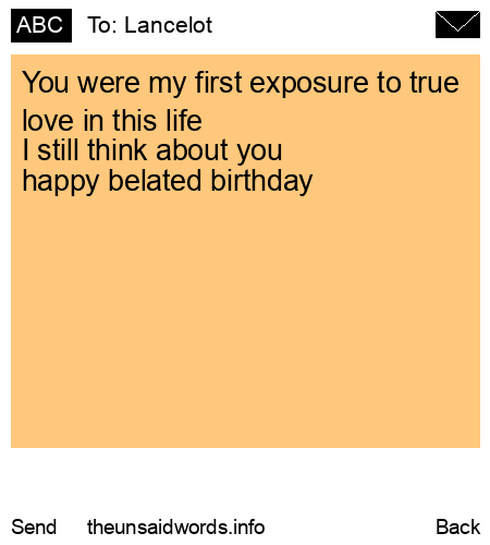 unsent message to Lancelot 