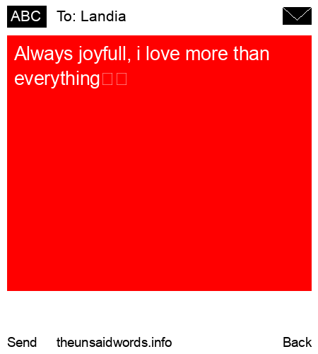 unsent message to Landia
