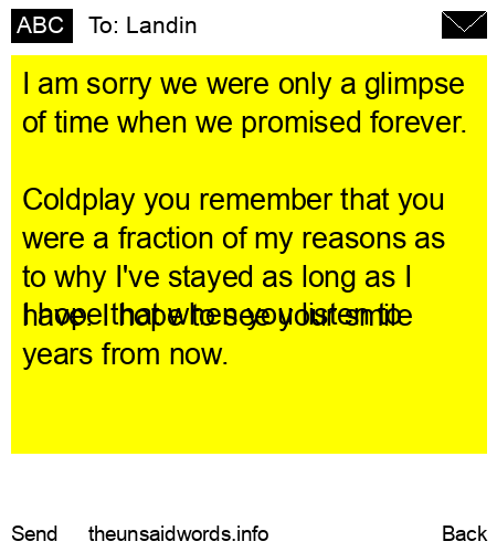 unsent message to Landin