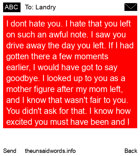 unsent message to Landry