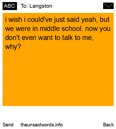 unsent message to Langston