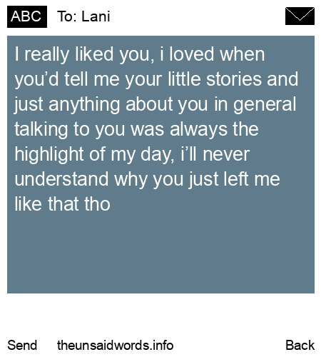 unsent message to Lani