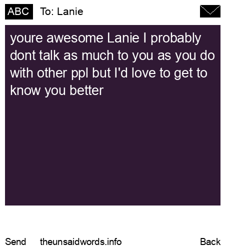 unsent message to Lanie