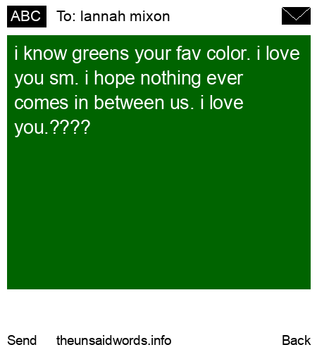 unsent message to lannah mixon