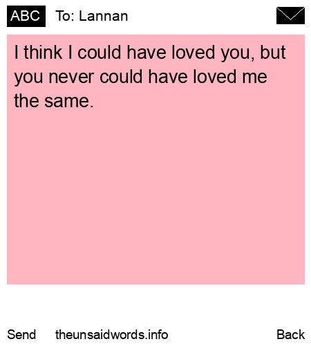 unsent message to Lannan