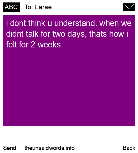 unsent message to Larae