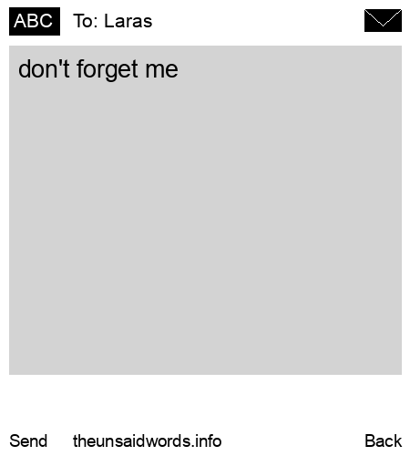 unsent message to Laras