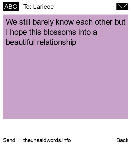 unsent message to Lariece