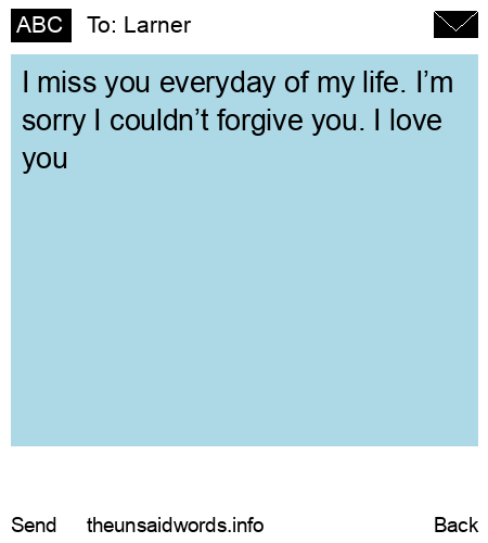 unsent message to Larner