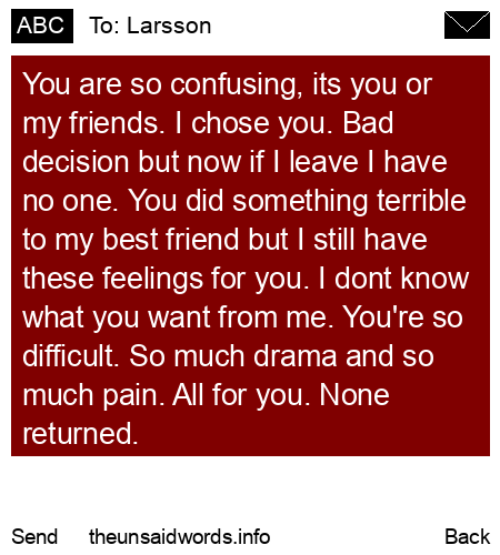 unsent message to Larsson