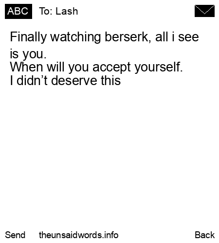 unsent message to Lash